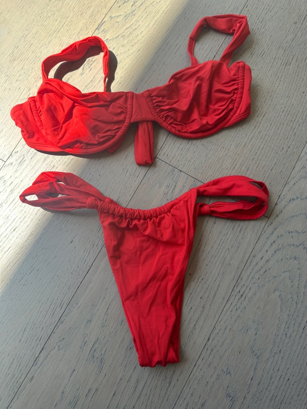 Monday Swimwear Red Underwire Bikini Set